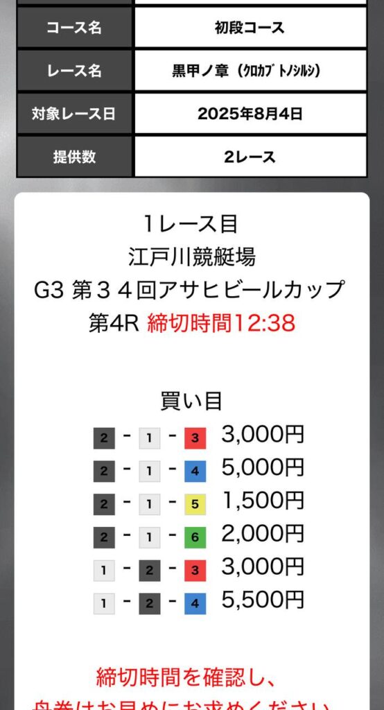 艇道館 - 玄武買い目