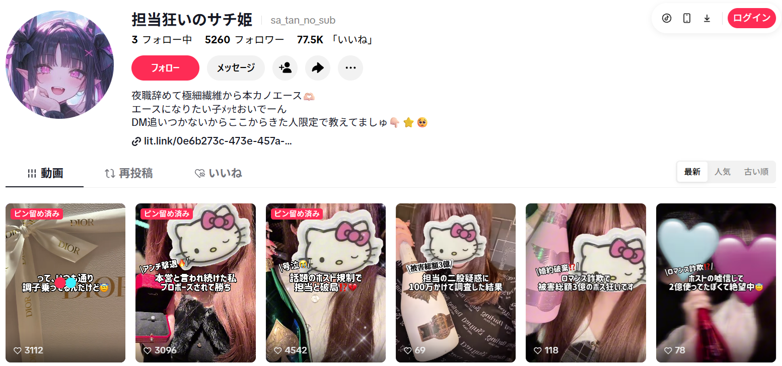 勝ち組姫のさーたんのTikTok