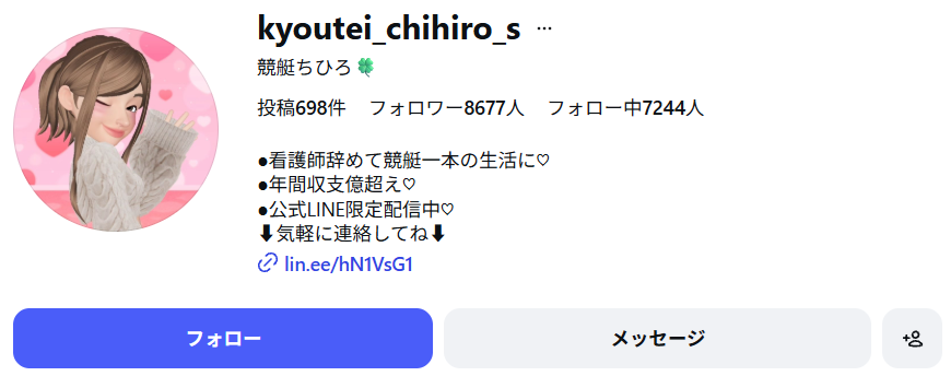 競艇ちひろのinstagram