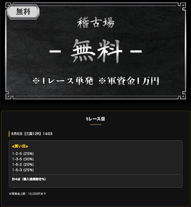 競艇いろはの無料予想買い目