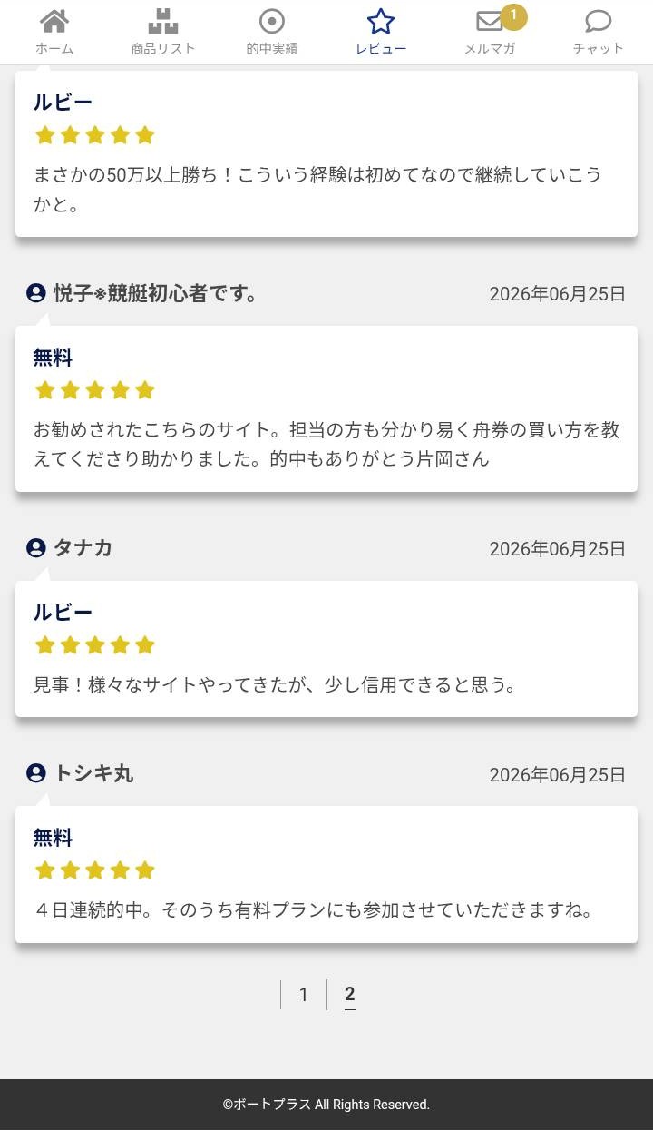 ボートプラスのレビュー